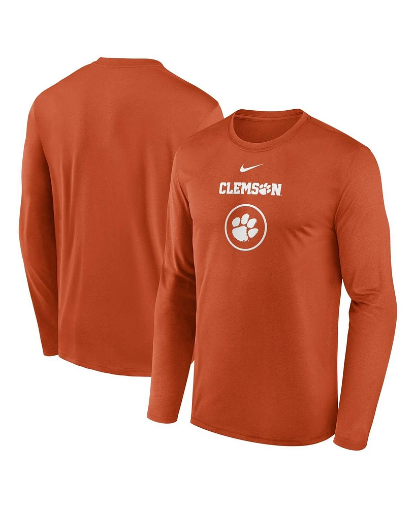 Nike Men's Clemson Tigers 2024 On-Court Basketball Practice Legend Performance Long Sleeve T-Shirt