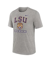 Nike Men's Heather Gray Lsu Tigers Arch Over Logo Tri-Blend T-Shirt