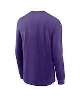 Nike Men's Purple Lsu Tigers Basketball Icon Two-Hit Long Sleeve T-Shirt