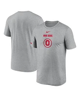 Nike Men's Heather Gray Ohio State Buckeyes On-Court Basketball Legend Practice Performance T-Shirt