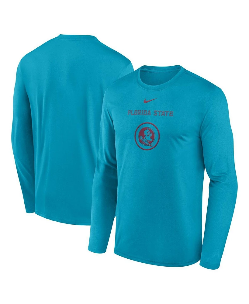 Nike Men's Turquoise Florida State Seminoles 2024 On-Court Basketball Practice Legend Performance Long Sleeve T-Shirt