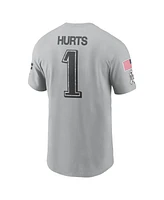 Nike Men's Jalen Hurts Gray Philadelphia Eagles 2024 Salute To Service Name Number T-Shirt