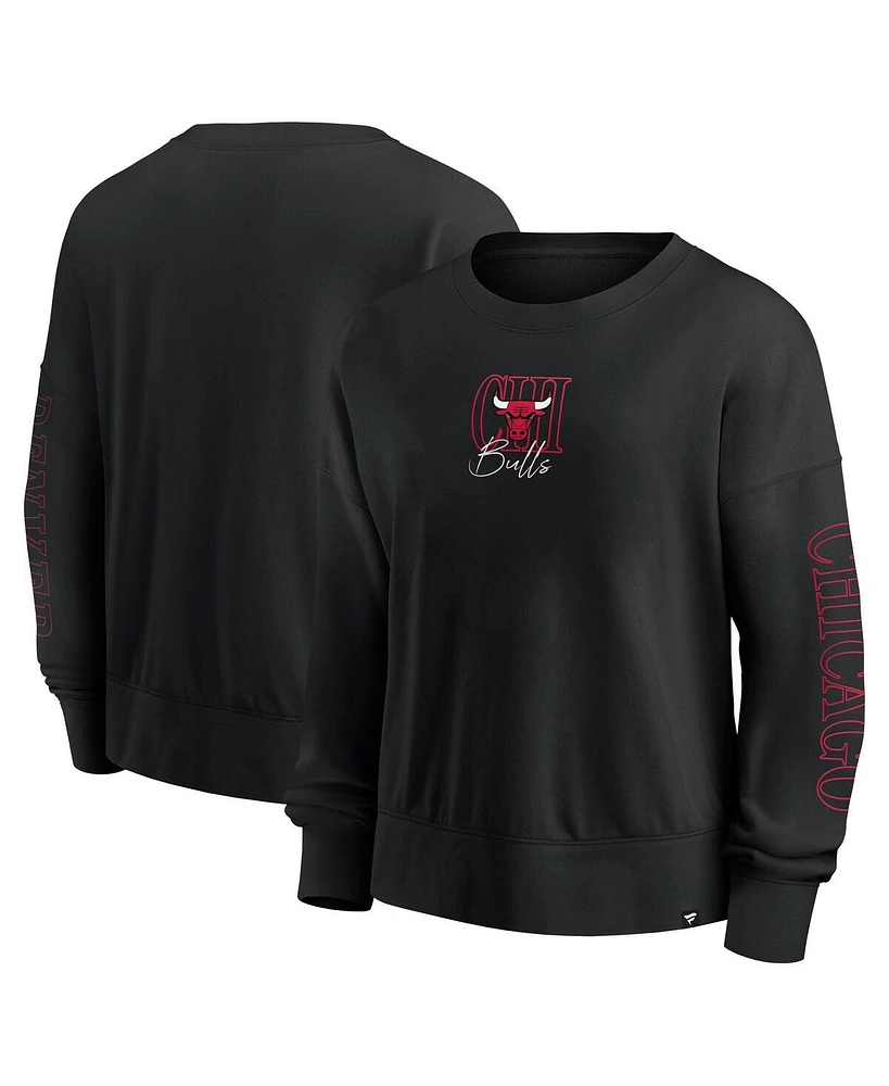 Fanatics Black Chicago Bulls Oversized Game Day Pullover Sweatshirt