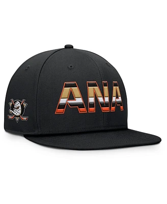 Fanatics Men's Black Anaheim Ducks Authentic Pro Rink Snapback Hat