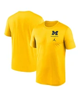 Jordan Men's Maize Michigan Wolverines Primary Logo Legend Performance T-Shirt