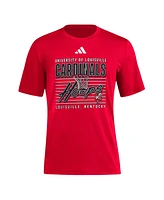 Adidas Men's Red Louisville Cardinals Locker Swish Tri-Blend T-Shirt