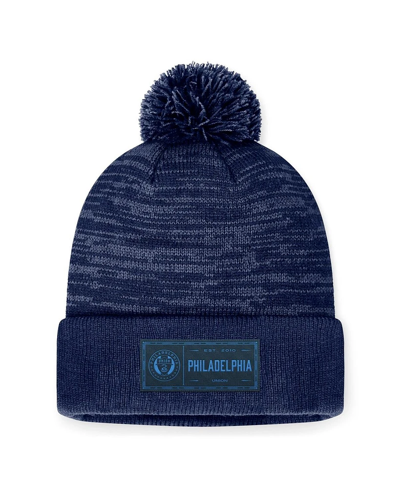 Fanatics Men's Heather Navy Philadelphia Union Low Key Cuffed Knit Hat with Pom