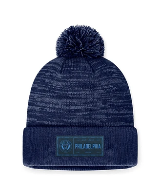 Fanatics Men's Heather Navy Philadelphia Union Low Key Cuffed Knit Hat with Pom