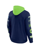 Fanatics Men's College Navy/Neon Green Seattle Seahawks Patched Out Pullover Hoodie