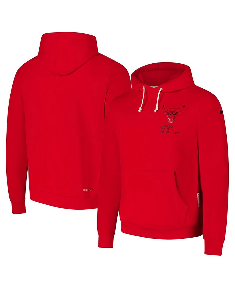 Nike Men's Red Chicago Bulls Courtside Standard Issue Premium Performance Pullover Hoodie