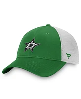 Fanatics Men's Kelly Green/White Dallas Stars Slouch Core Primary Trucker Adjustable Hat