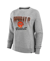 Fanatics Women's Heather Gray Cincinnati Bengals Hit Hard Fleece Pullover Sweatshirt