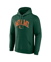 Fanatics Men's Green Miami Hurricanes Arched Logo Pullover Hoodie