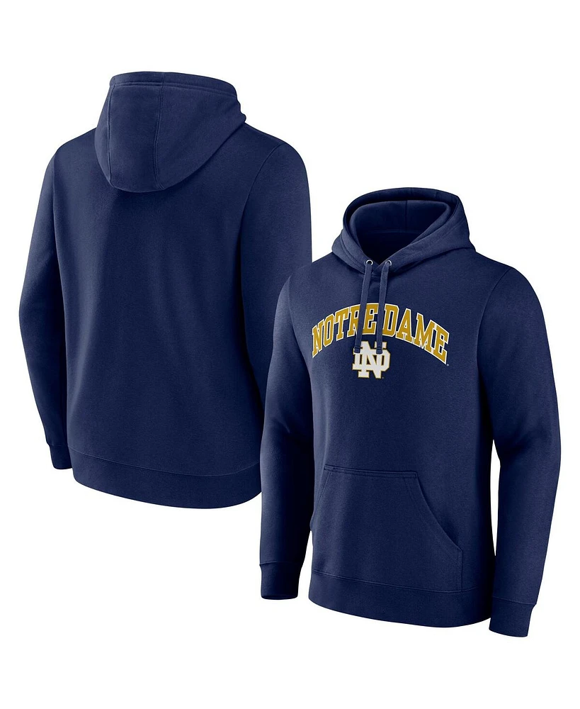 Fanatics Men's Navy Notre Dame Fighting Irish Arched Logo Pullover Hoodie