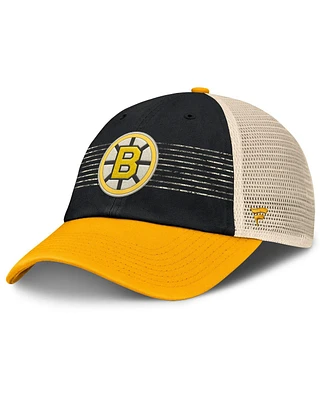 Fanatics Men's Black/Gold Boston Bruins Heritage Breakaway Trucker Adjustable Hat