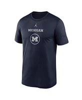 Jordan Men's Navy Michigan Wolverines On-Court Basketball Legend Practice Performance T-Shirt