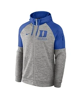 Nike Men's Heather Gray Duke Blue Devils Fitness Raglan Performance Full-Zip Hoodie