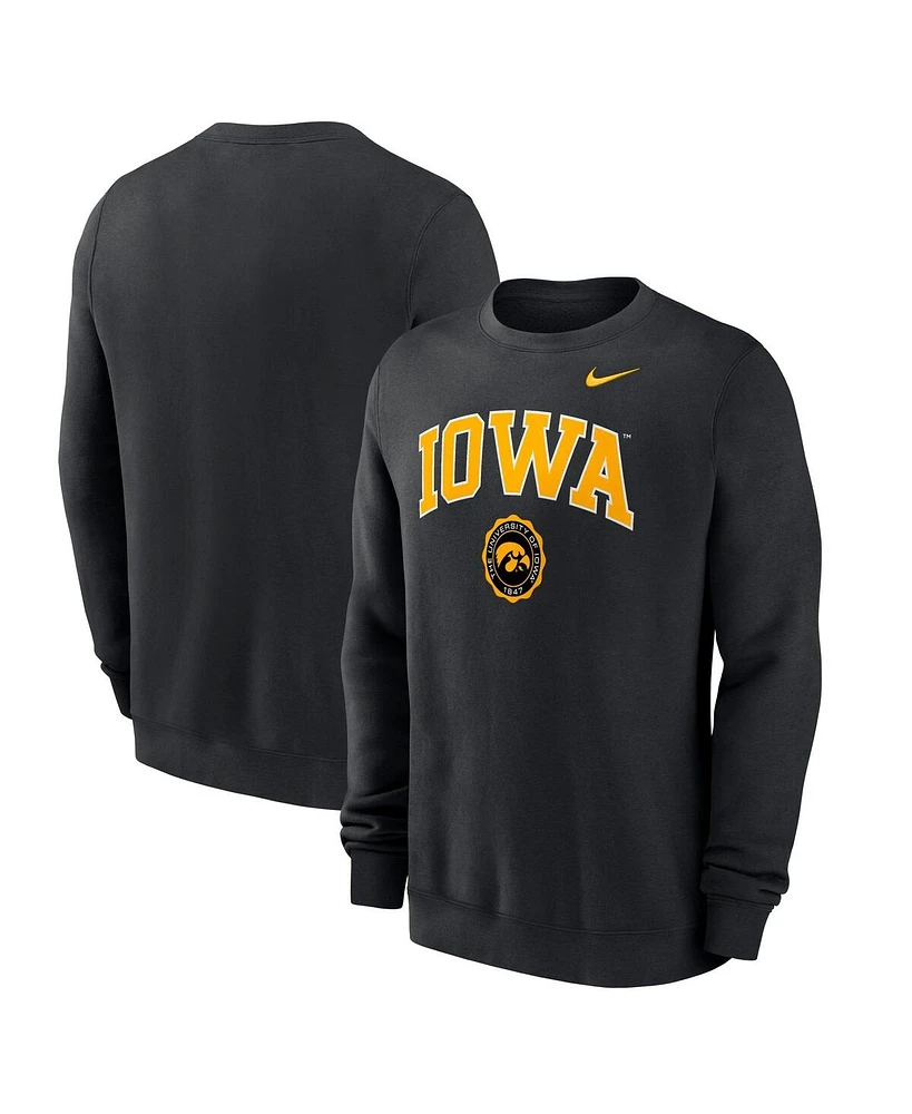 Nike Men's Black Iowa Hawkeyes Arched Seal Pullover Sweatshirt