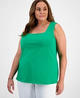 Kasper Plus Square-Neck Tank Top