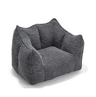 Comfortable Chenille Bean Bag Chair with Armrests for Living Rooms, Bedrooms, Gaming and Watching Tv-The Pop Home