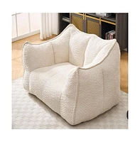Comfortable Chenille Bean Bag Chair with Armrests for Living Rooms, Bedrooms, Gaming and Watching Tv-The Pop Home