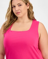 Kasper Plus Size Square-Neck Tank Top