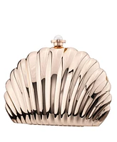 Nina Seashell Metal Minaudiere Clutch