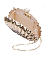 Nina Seashell Metal Minaudiere Clutch