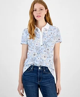 Tommy Hilfiger Women's Printed Short-Sleeve Polo Shirt