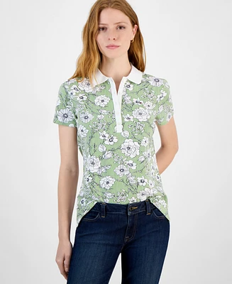 Tommy Hilfiger Women's Printed Short-Sleeve Polo Shirt