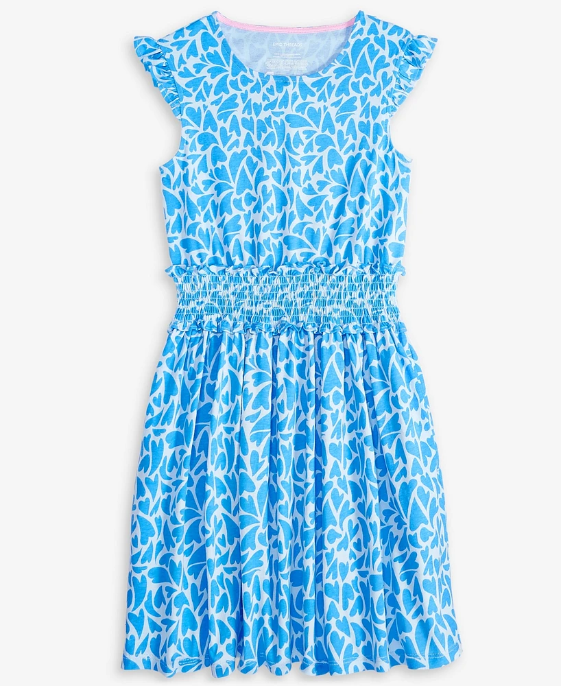 Epic Threads Kid Girl Heart Smocked Jersey Cotton Dress, Exclusively at Macy's