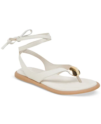 Dolce Vita Women's Judy Lace-Up Ankle Wrap Embellished Flat Sandals
