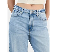 Guess Women's Light Wash High-Rise Wide-Leg Jeans