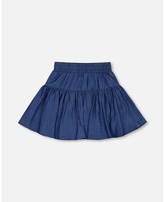 Deux par Big Girls Chambray Skort Navy Blue