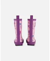 Deux par Little Girls Printed Rain Boots Lilac And Multicolored Butterfly