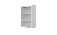 Pantry Storage Cabinet with Doors and Retractable Shelves Space-Saving Organizer for Kitchen Essentials