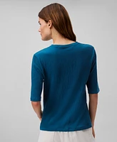 Calvin Klein Women's Textured-Knit 3/4-Sleeve Top