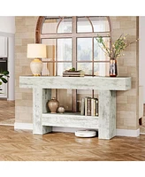 Tribesigns 63-Inch Long Console Table, Farmhouse Entryway Table with Storage, Rustic Wood Sofa Table Behind Couch Table for Living Room, Foyer, Hallwa