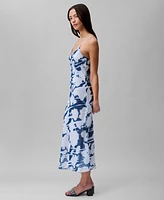 Calvin Klein Women's Printed Chiffon Slip Dress