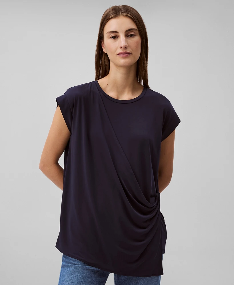 Calvin Klein Women's Stretch Jersey Draped Tee