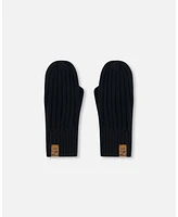 Deux par Kids Unisex Knit Mittens Black - Toddler|Child