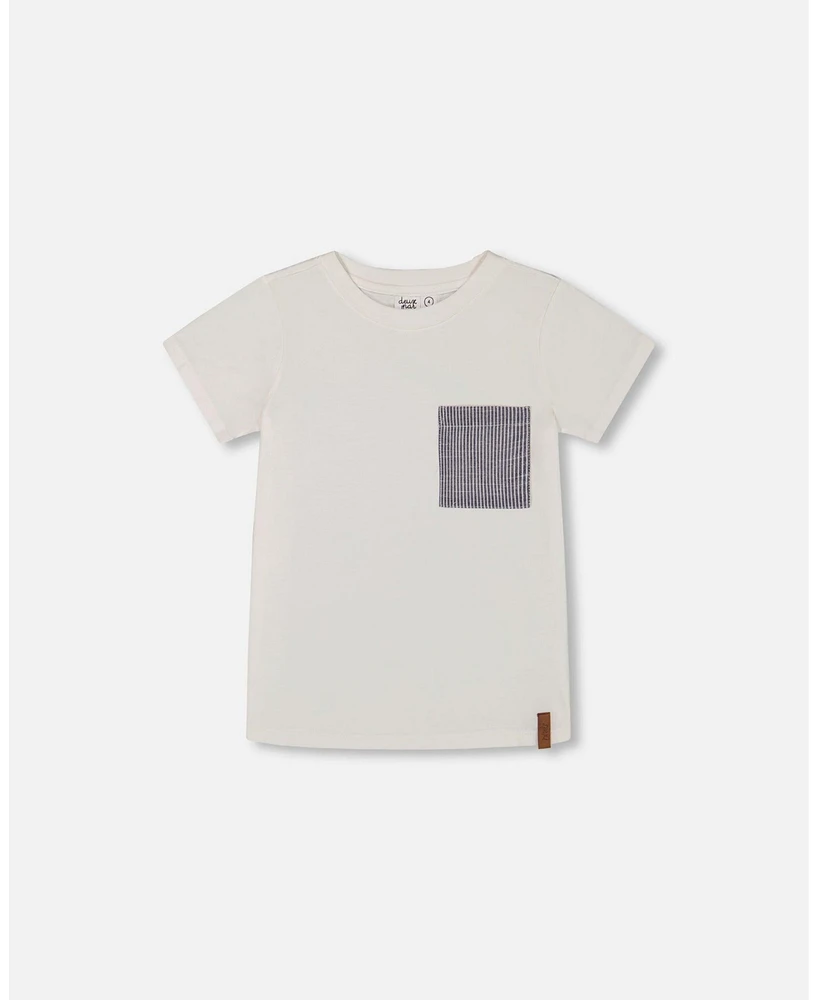 Deux par Big Boys Short Sleeve Tee With Pocket White