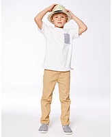 Deux par Toddler Boys Stretch Twill Pants Light Golden Beige - Toddler|Child