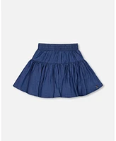 Deux par Toddler Girls Chambray Skort Navy Blue - Toddler|Child