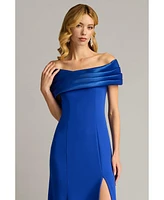 Tadashi Shoji Dalton Contrast Off-Shoulder Gown