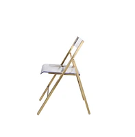 Acrylic Folding Chair in Brushed Finish with Stainless Steel Frame for Kitchen