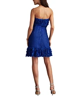 Tadashi Shoji Carmen Lace Fringe Mini Dress