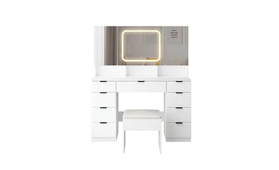 Vanity Table Set – Stylish Makeup Desk with Mirror and Storage for Bedroom or Dressing Room