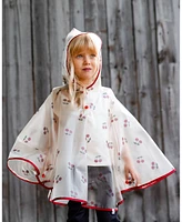 Deux par Deux Girl Red Cherry Printed Rain Cape - Toddler|Child
