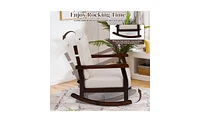 Outdoor Rocking Chair with Detachable Washable Cushions Comfortable and Durable Rocker for Patio or Garden